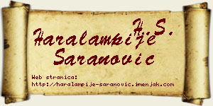 Haralampije Šaranović vizit kartica
